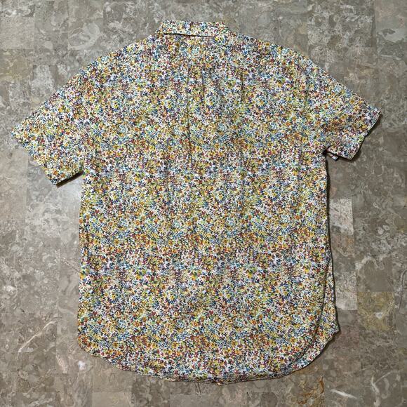 J Crew Shirt Mens Medium Classic Watercolor Floral Short Sleeve Button Liberty - Picture 8 of 9